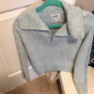 Abercrombie & Fitch Soft Blue Cowl Neck Sweater